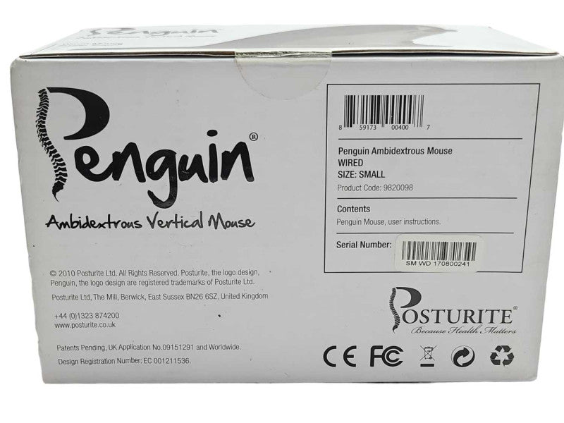 New Penguine Ambidextrous Vertical Mouse Wired Small 9820098 Q_