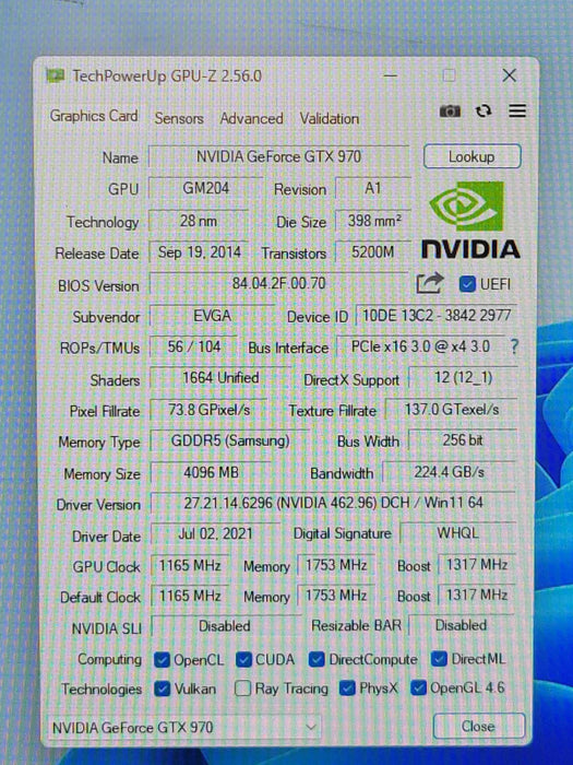 EVGA NVIDIA GTX 970 SC 4GB  %