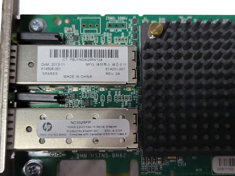 HP NC552SFP 10GbE  2-Port Flex-10 Server Adapter 614506-001 Q_