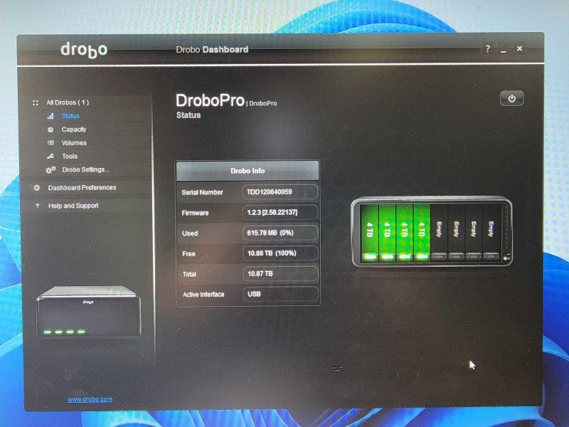 Data Robotics Drobo Pro DRPR1-A NAS 8-Bay LFF Storage w/ 4x 4TB HDDs _