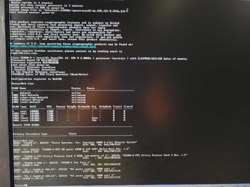 Cisco C6880-X Catalyst 6880-X Switch with 2x PSU Q_
