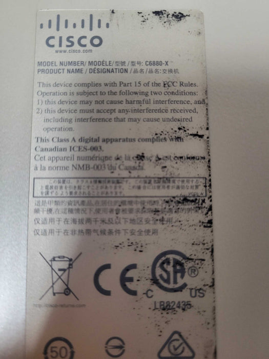Cisco C6880-X Catalyst 6880-X Switch with 2x PSU Q_
