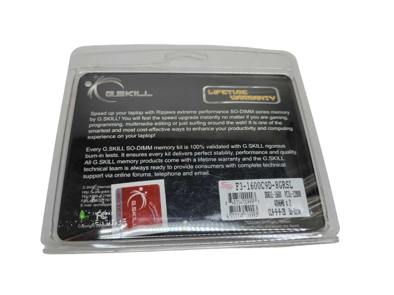 G.SKILL RIPJAWS DDR3L-1600C9D-8GRSK (4GBx2) SO-DIMM %