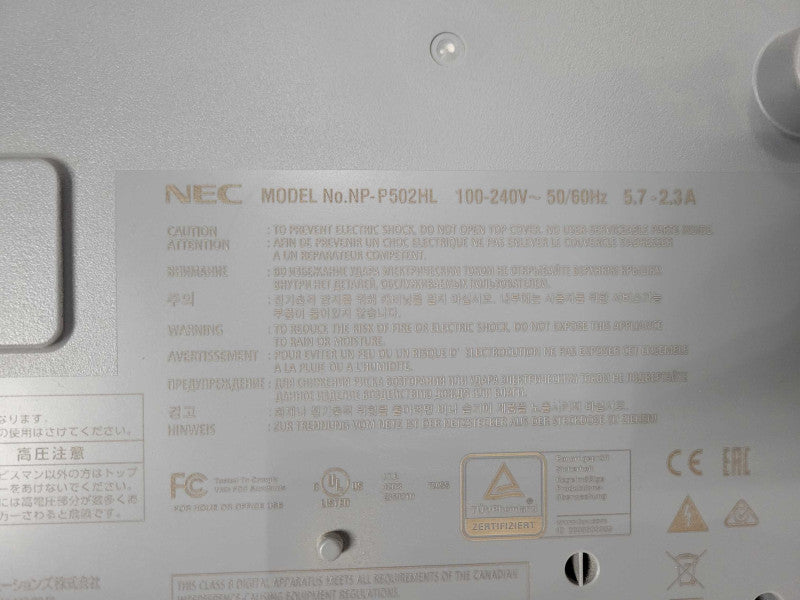NEC NP-P502HL 5000 ANSI Lumen DLP Large Venue Projector 1080P 22255 Hrs _