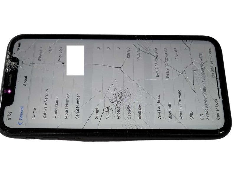 pple iPhone XR 128GB Smart Phone, Cracked screen, Unlocked, READ _