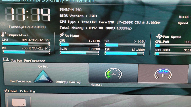 ASUS P8H67-M PRO + Core i7-2600K 3.4GHz + 8GB RAM + I/O Plate Q%