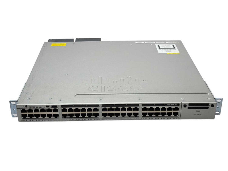 Cisco WS-C3850-48F-E 3850 Switch 48-port Gig PoE, 2x 1100WAC, IPservices, SEE Q_