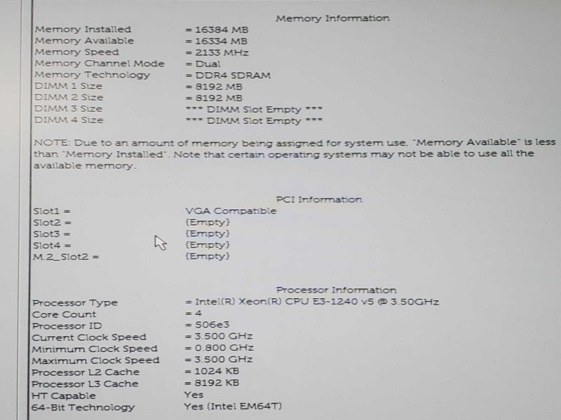 Dell Precision T3620 Xeon E3-1240V5 16GB DDR4 No HDD Quadro K420 |