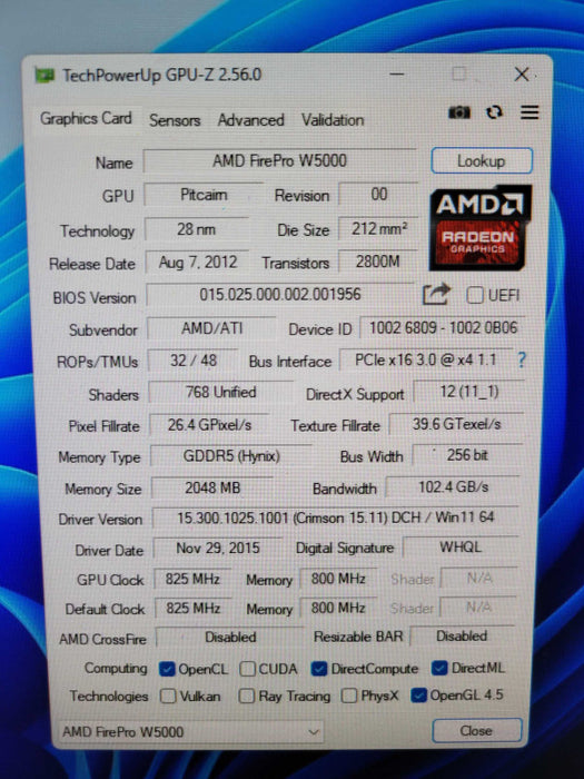 AMD FirePro W5000 2GB %