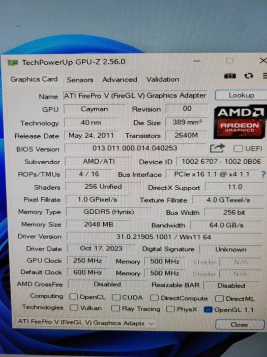AMD FirePro V5900 2GB %