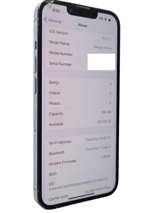 Apple iPhone 13 Pro 256GB Smart Phone - Battery Health 89% _