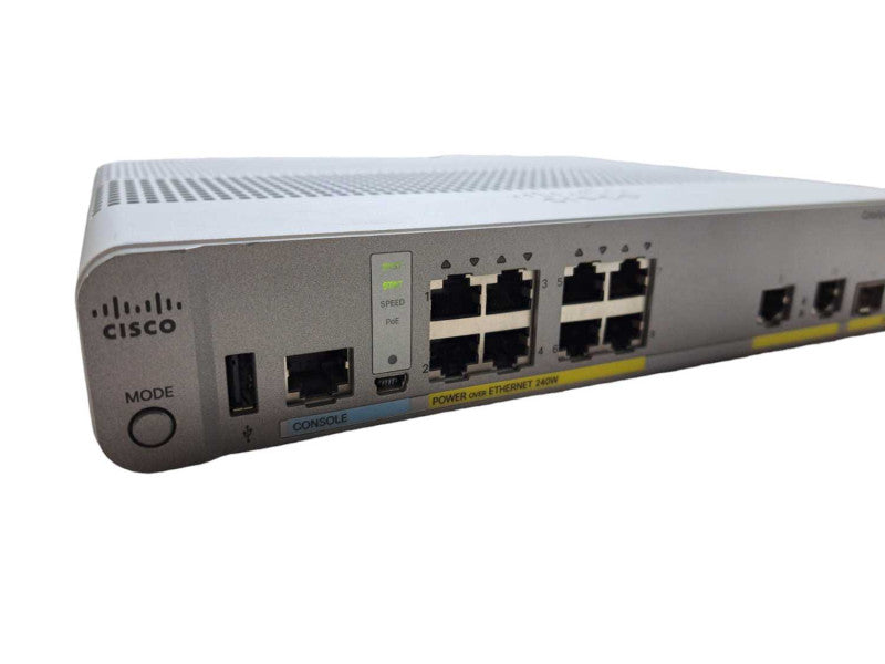 Cisco WS-C3560CX-8PC-S | 8x Gigabit PoE+ 2x SFP Silent Switch | Factory Reset Q)