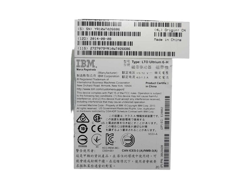IBM LTO Ultrium 6-H 3-07026-01 for Quantum Scalar i40 / i80 Q$