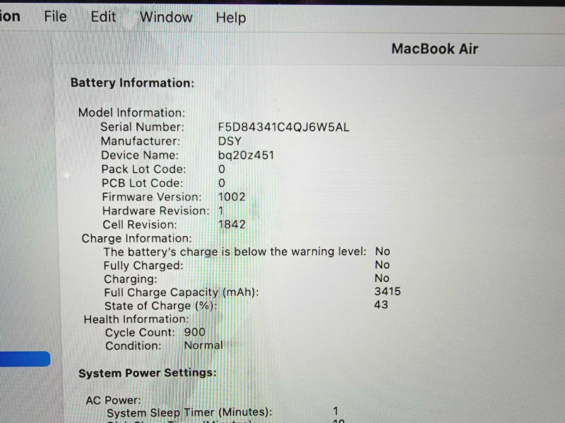 Apple Macbook Air 2018 13\\" Core i5-8210Y @ 1.6GHz 8GB DDR3 250GB SSD [Read] (