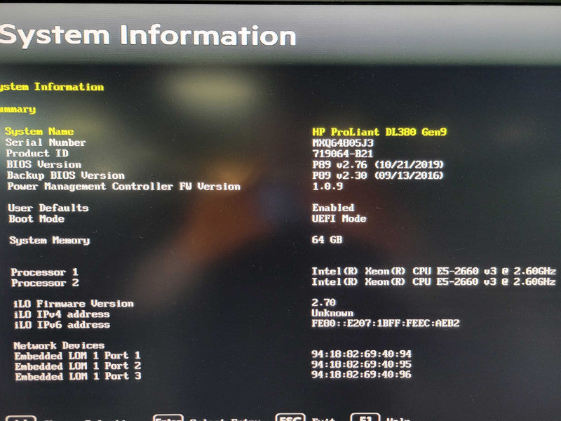 HP PL DL380 Gen9 - 2x Xeon E52660 v3 | 64GB RAM | P400ar | 2x 800W PSU %