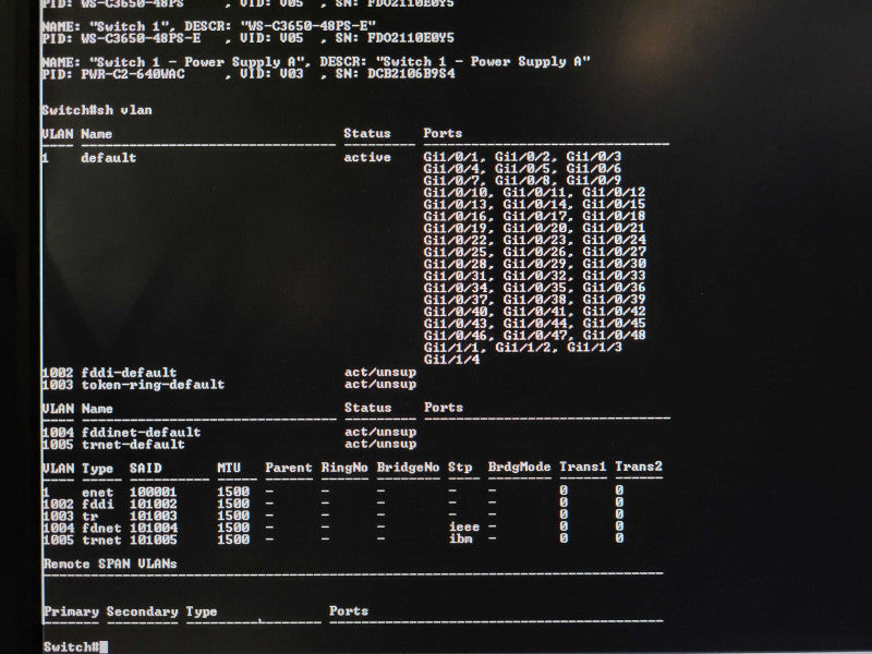 Cisco WS-C3650-48PS-S 48-Port PoE+ 1x PWR-C1-640WAC $