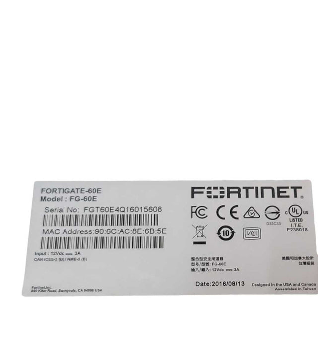 Fortinet FortiGate 60E Network Security Firewall Appliance FG-60E, READ _