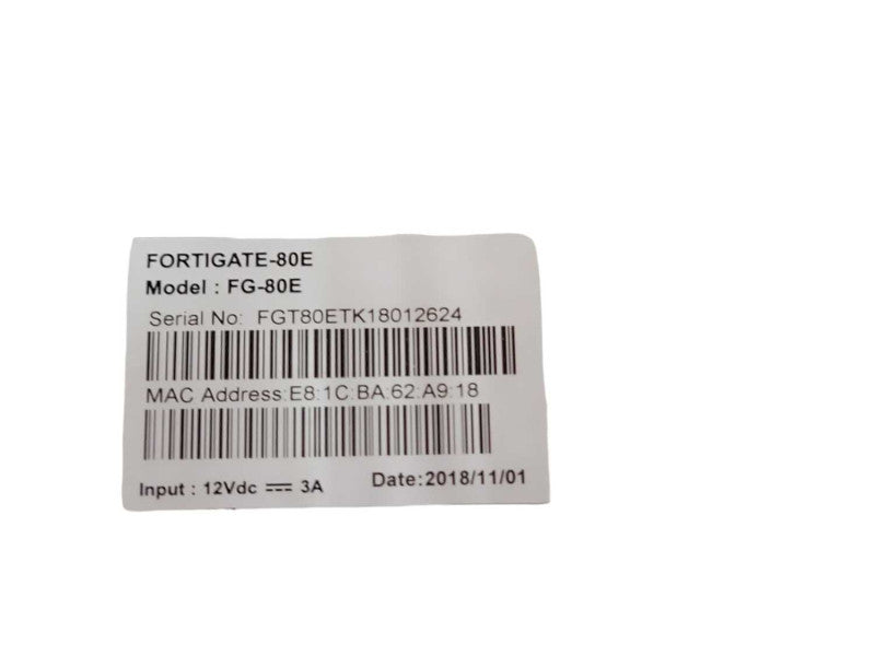 Fortinet FortiGate 80E 14 Ports Firewall Appliance No Adapter, READ _