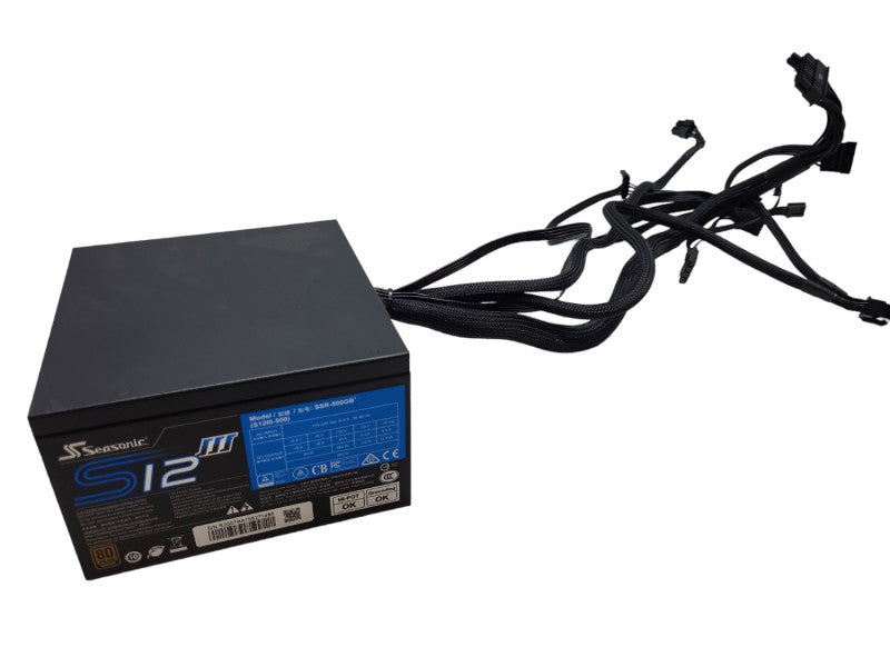 Seasonic S12III 500 SSR-500GB3 500W 80+ Bronze Power Supply, &