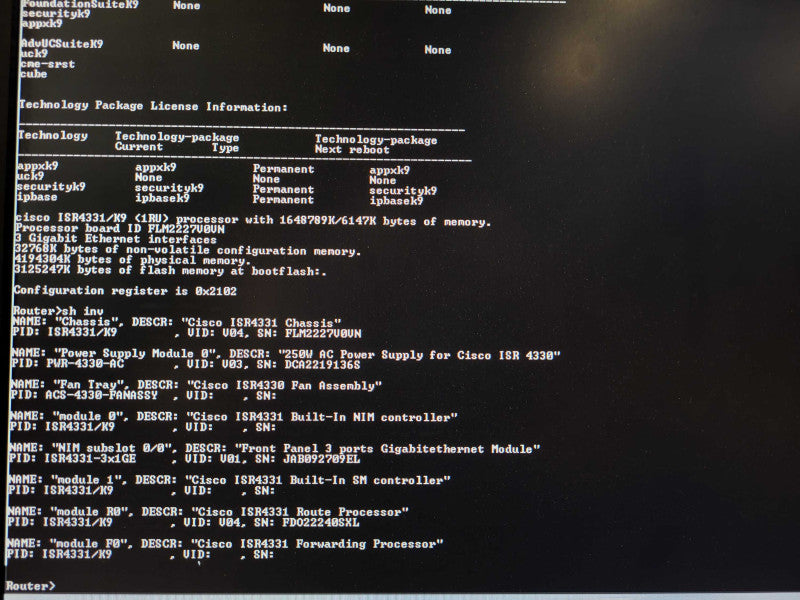 Cisco ISR4331/K9 V04 Enterprise Integrated Service Router Not Affected  Q$