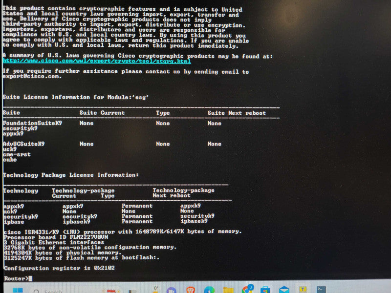 Cisco ISR4331/K9 V04 Enterprise Integrated Service Router Not Affected  Q$