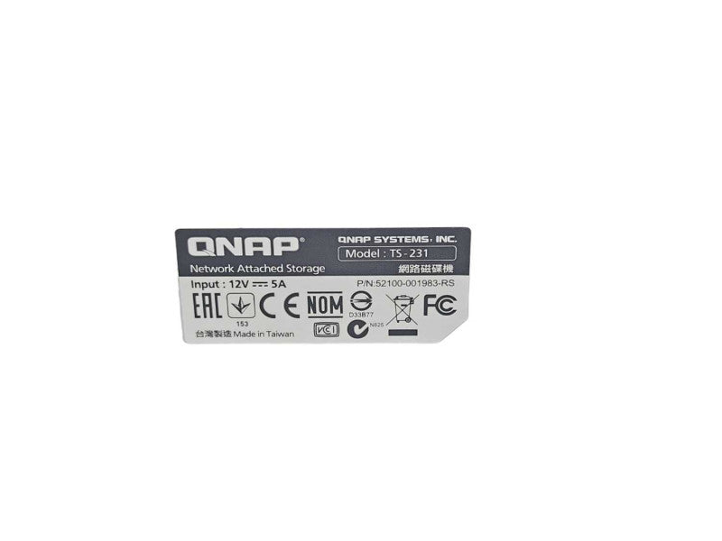 QNAP TS-231 2-Bay NAS Server with 1x 3TB HDD _