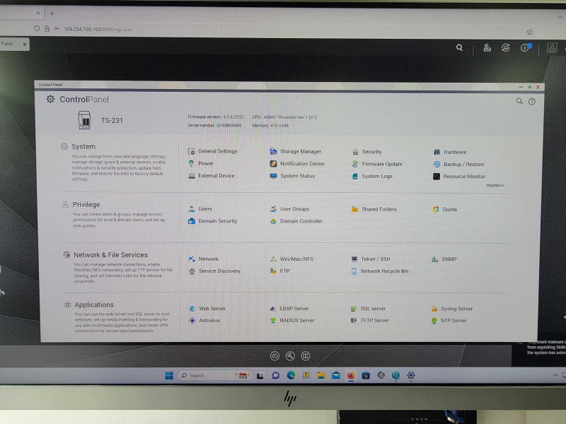 QNAP TS-231 2-Bay NAS Server with 1x 3TB HDD _