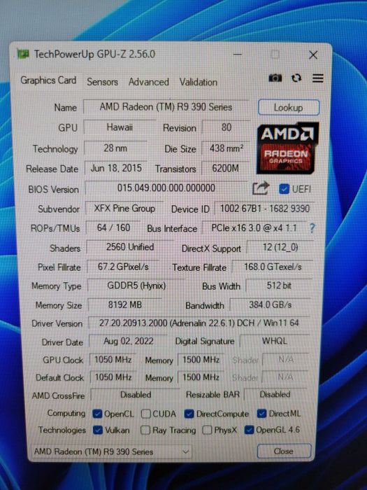 XFX AMD Radeon R9 390 8GB %
