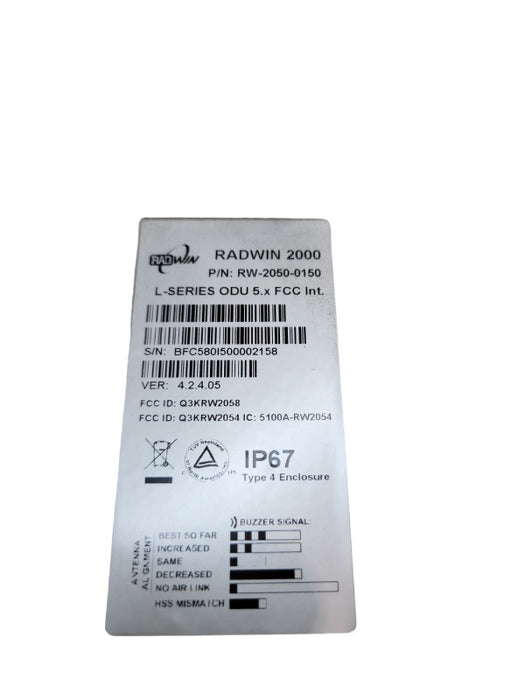 RADWIN 2000 Series Point-to-Point Radio RW-2050-0150 &