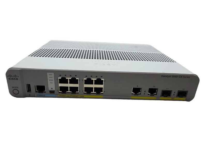 Cisco WS-C2960CX-8PC-L | 8 Port Gigabit PoE+ 124W 2x SFP | Silent Switch Q$