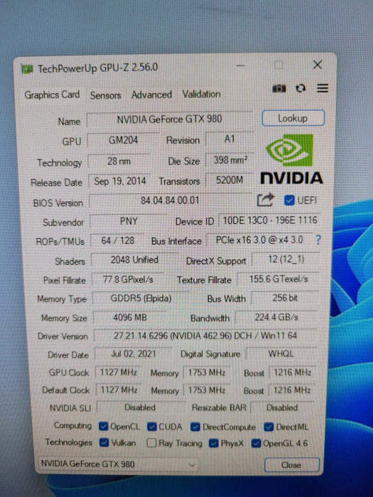 PNY NVIDIA GTX 980 4GB Q%