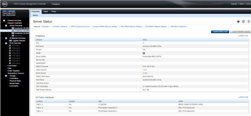 Dell PE VRTX / 3x M630 - 2x Xeon E5-2640 v3 | 64GB RAM - 4x 110W PSU %