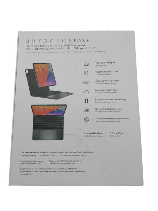 Brydge 12.9 Max+ Wireless Keyboard Case with Trackpad Space Grey  â