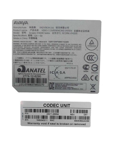 Avaya Video Conferencing System Scopia XT4200 Series  =