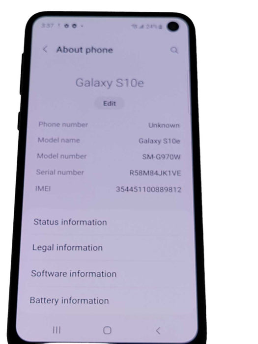 Samsung Galaxy S10e SM-G970U 128GB UNLOCKED Q_