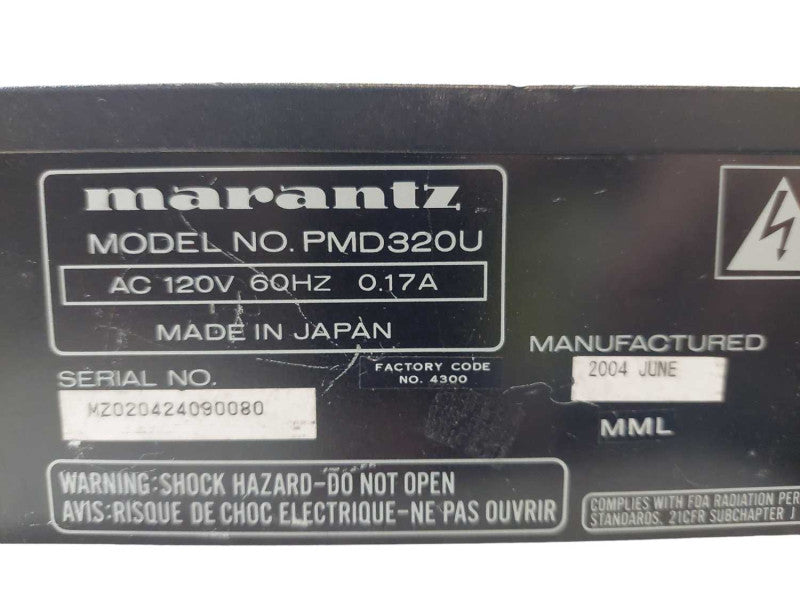 Marantz Rack Mountable Compact Disc Player Model: PMD320U  =