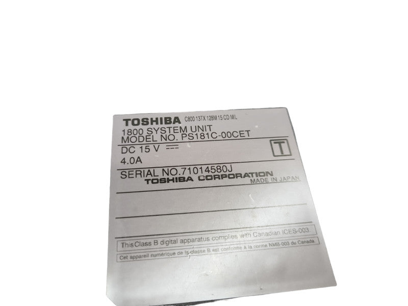 Toshiba Vintage Laptop 1800 System Unit PS18C-00CE &