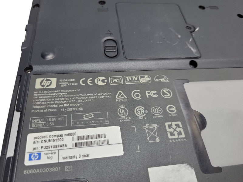 $ HP Compaq NC6000 Pentium M 1500MHz Vintage Laptop &