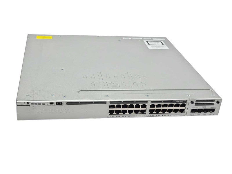 Cisco WS-C3850-24T-E 24-Port  Gigabit Switch, 2x PSU, C3850-NM-4-1G Q_
