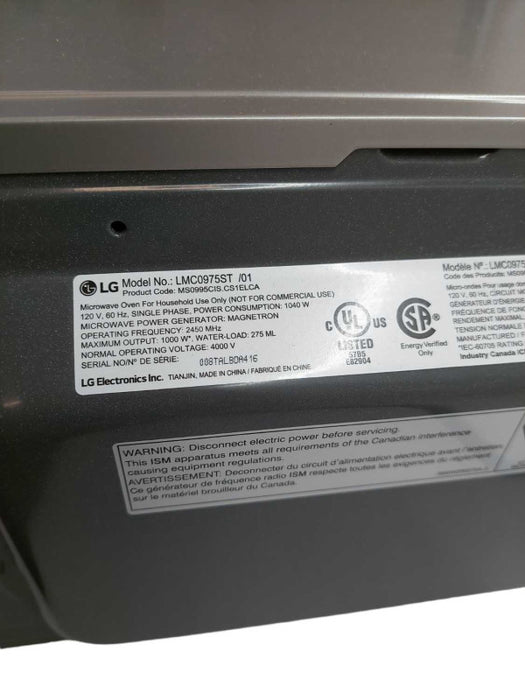 LG Microwave Model: LMC0975ST â