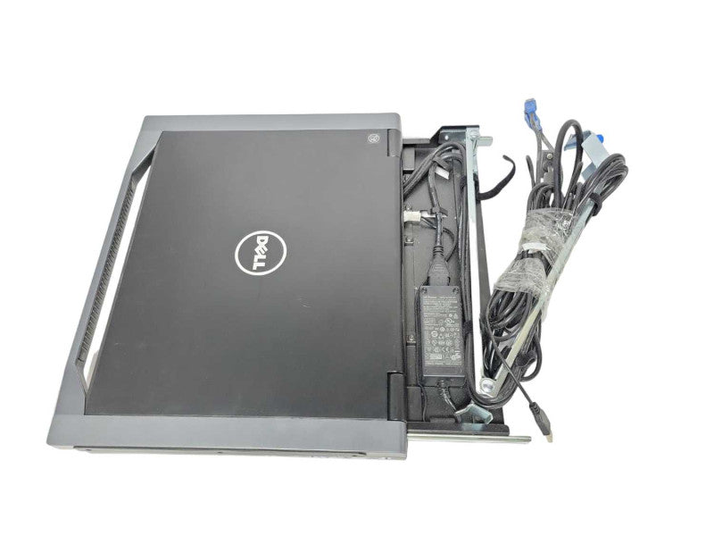 Dell 18.5\\" WXGA 1U KVM Rackmount LED Console w/ Cables 0C0NNT _