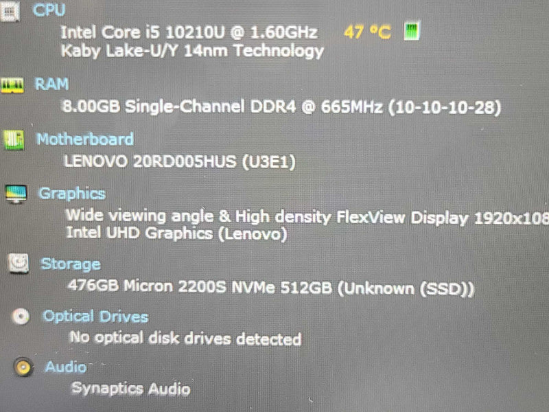 Lenovo ThinkPad E15 | i5-10210U | 8GB DDR4| 512GB SSD  Î²