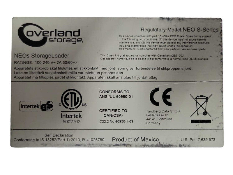 Overland Storage NEO-S-Series LTO6 SAS 1U Tape Drive, READ _
