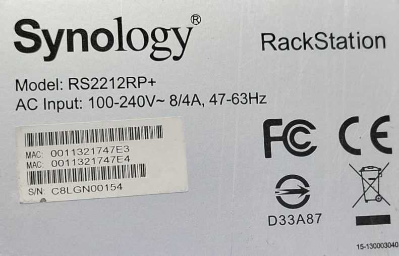 Synology RackStation RS2212RP+ 2U NAS Server 10 Bay .1x PSU, READ _