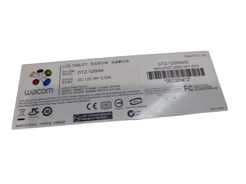 WACOM LCD TABLET DTZ-1200W - MONITOR ONLY &