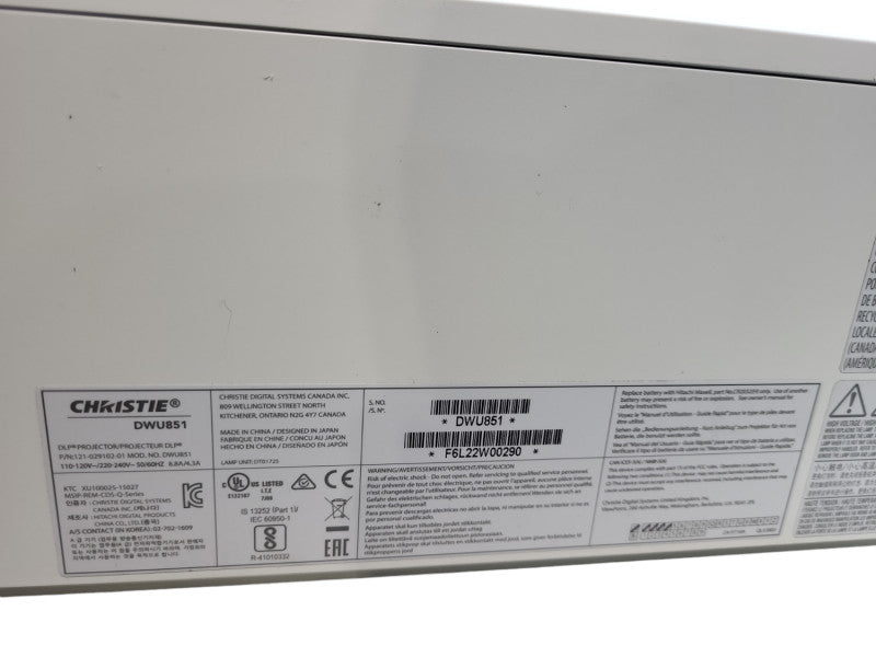Christie DWU851 WUXGA Large Venue Projector &