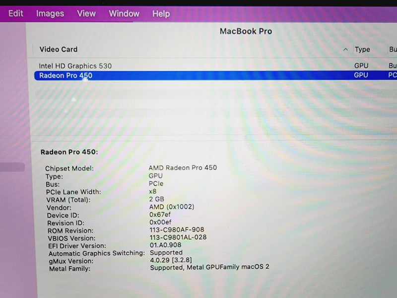 Apple Macbook Pro 2016 15\\" Core i7-6700HQ @ 2.6GHz 16GB DDR3 500GB SSD [Read] (