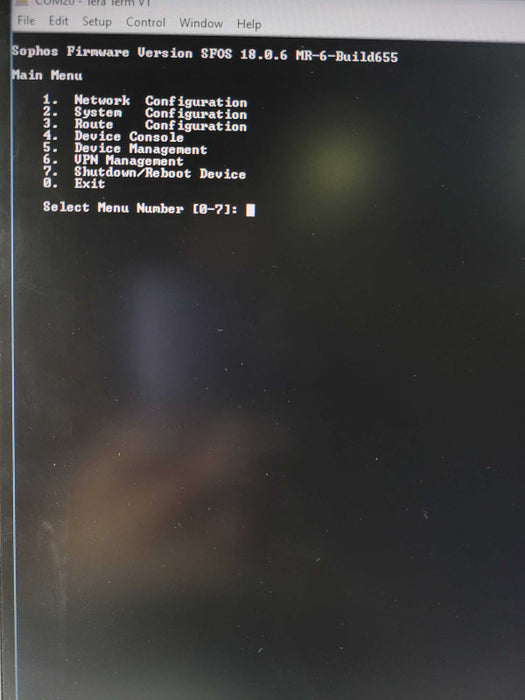 Sophos XG 310 Firewall Security Appliance, Factory reset _