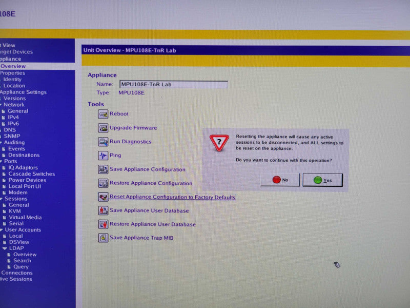 Avocent MergePoint Unity 108e 520-601-501 KVM Switch, Factory reset, READ _