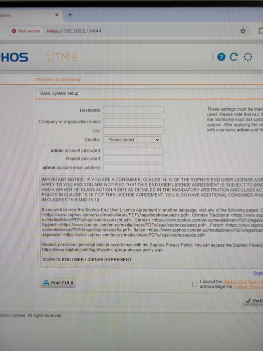 Sophos SG330 rev.2 8 Port Firewall Security Appliance _